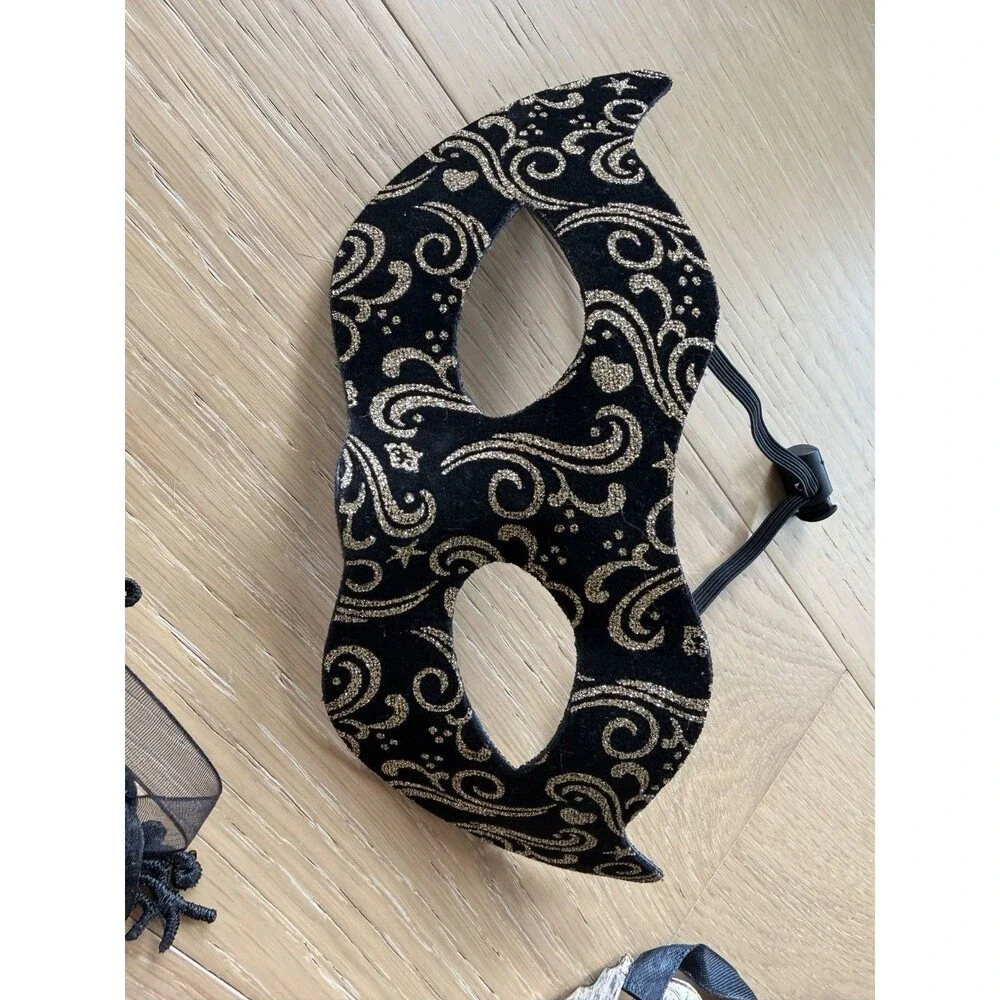 3 Black Gold Masquerade Masks Cosplay Mardi Gras Prom Dance Birthday Bundle